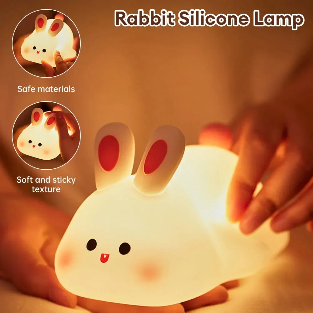 Big Face Rabbit Silicone Bedside Lamp