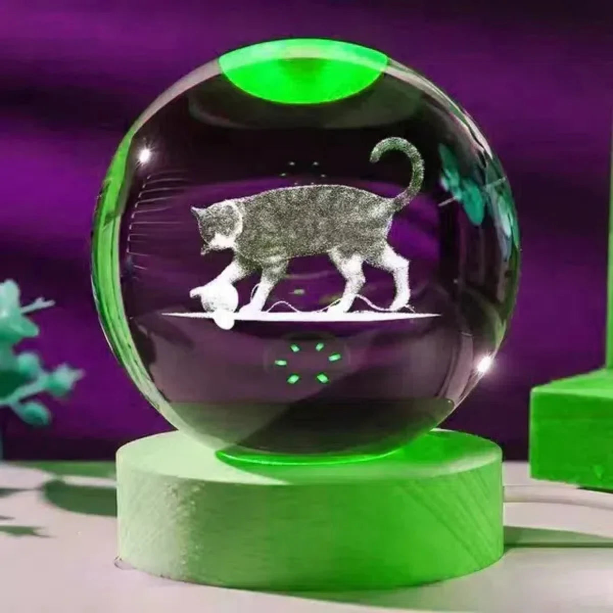 Fortune Cat Crystal Ball Night Light