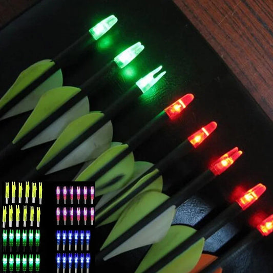6pcs LED Glowing Arrow Nocks – Luminous Lighted Nocks for 6.2mm Compound Bow Arrow Shafts