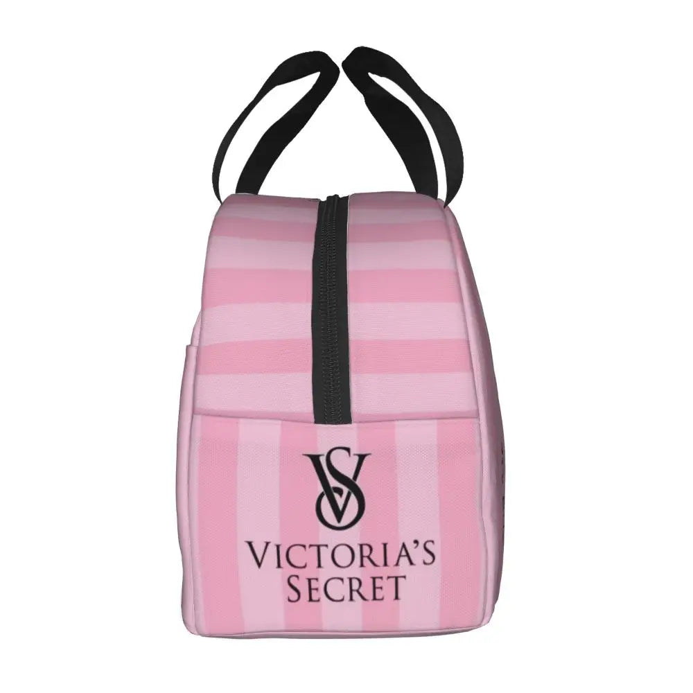 V-Victoria's Secret Stripe Insulated Lunch Bag