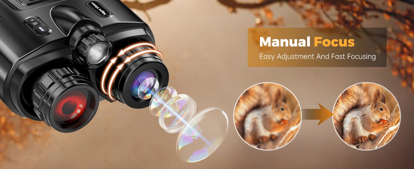 4K Infrared Night Vision Binoculars – 8X Digital Zoom with 600m Range for Hunting & Surveillance