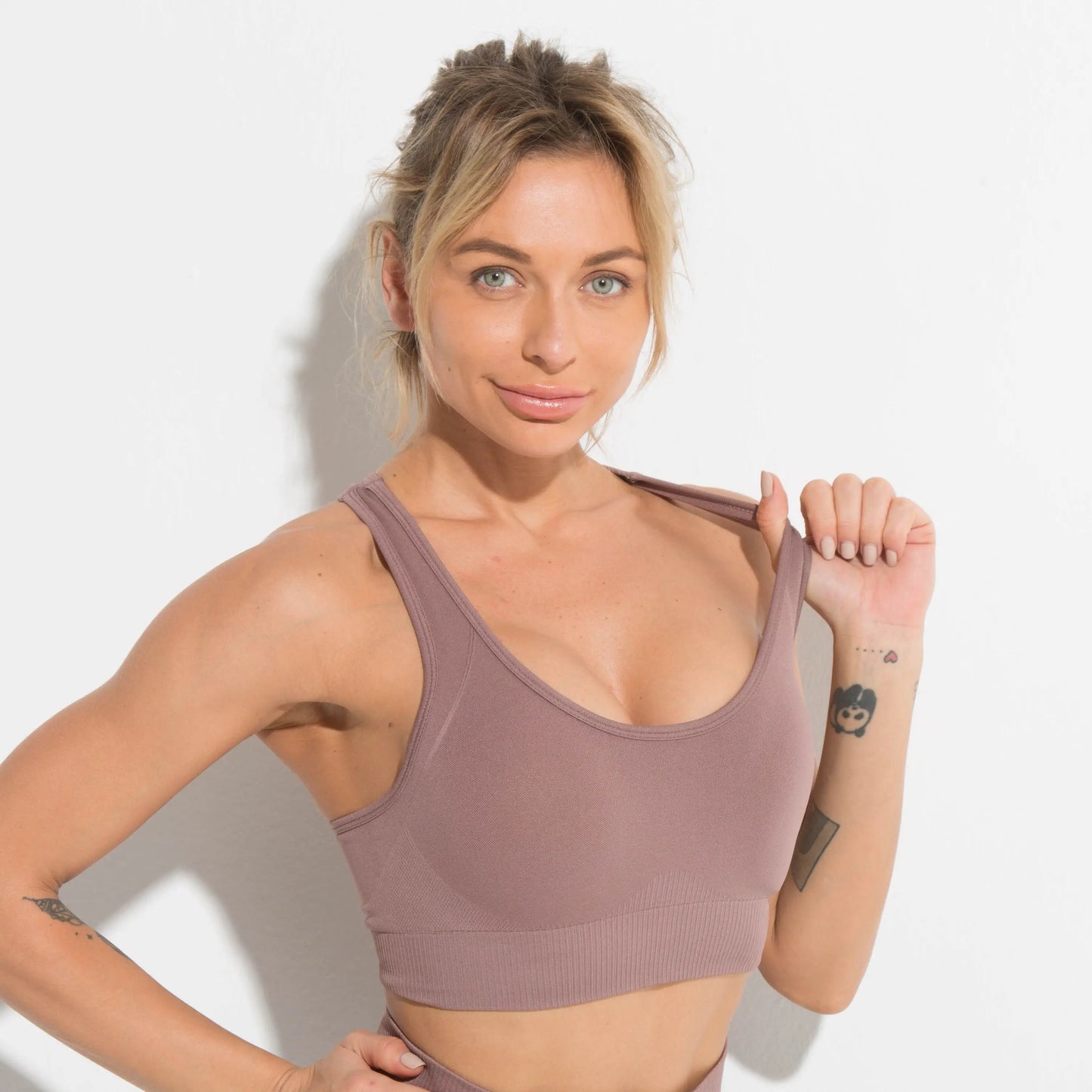 Solid Color Racerback Sports Bra