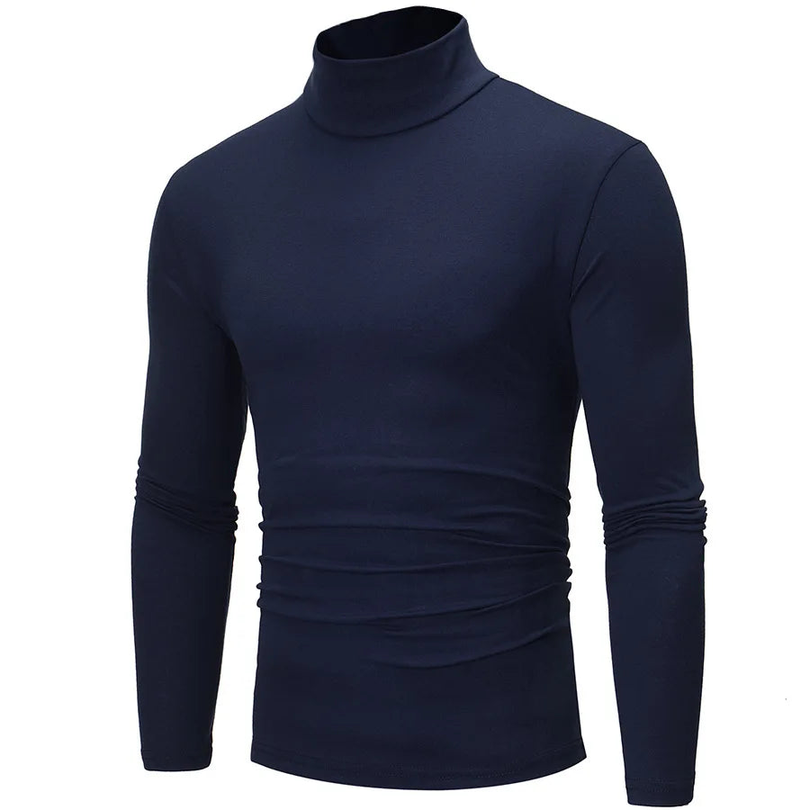 Men’s Thermal Underwear Top – High Neck Slim Fit Long Sleeve Shirt for Winter Warmth