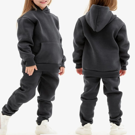 Winter Children Hooded Tracksuits Suits