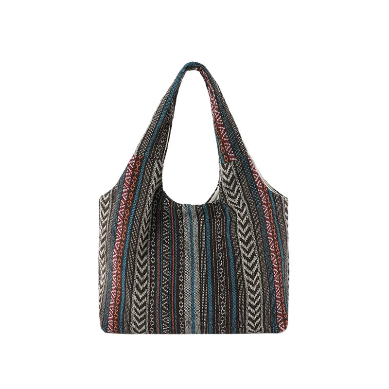 Canvas Striped Boho Handbag