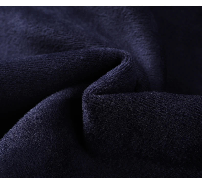 Men’s Solid Color Pullover Sweater with Added Velvet