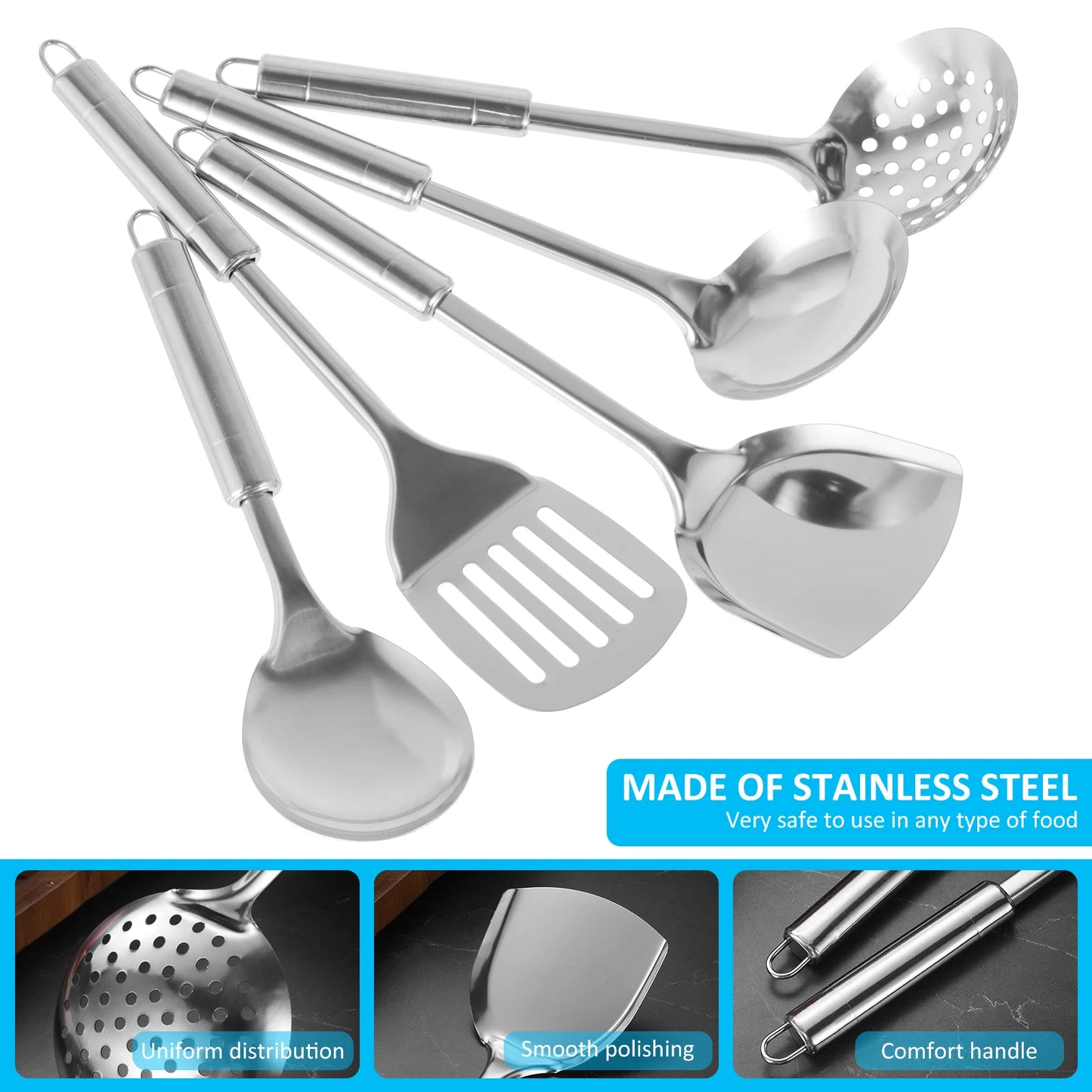 5-Piece Stainless Steel Kitchen Utensil Set