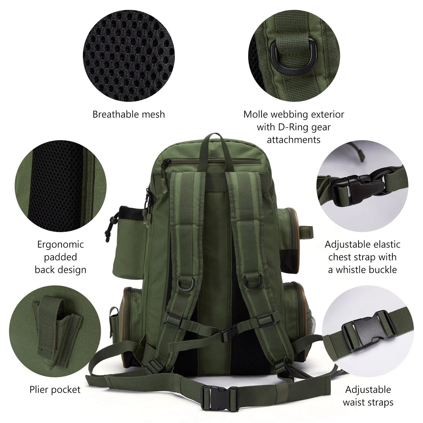 Bassdash Fishing Tackle Backpack – Lightweight & Multifunctional