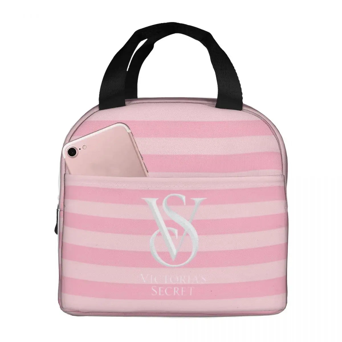 V-Victoria's Secret Stripe Insulated Lunch Bag