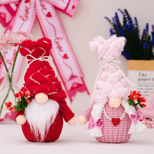 Valentine's Day Gnomes with Sequins Hat