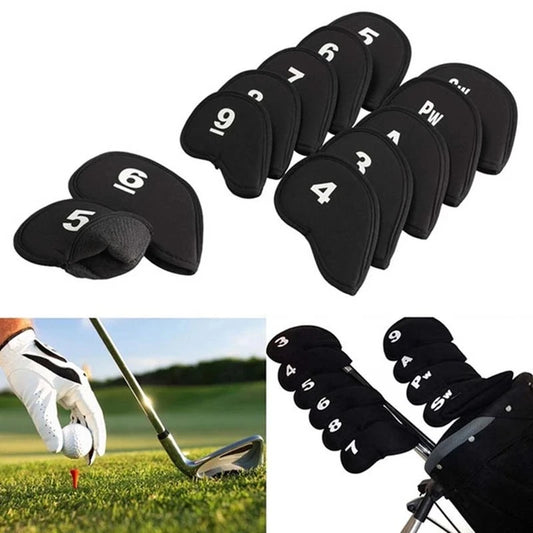 10Pcs Portable Golf Club Iron Head Covers Protector Set