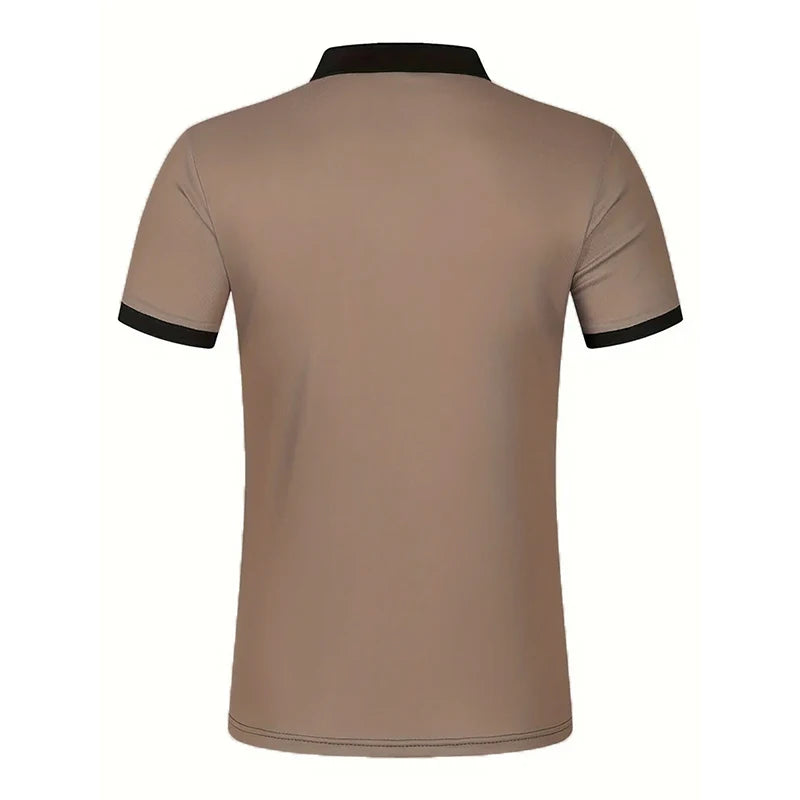 Men’s Stripe Short Sleeve Polo Shirt