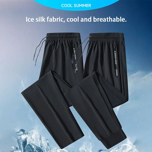 Men’s Quick-Dry Running Pants with Zipper Pockets
