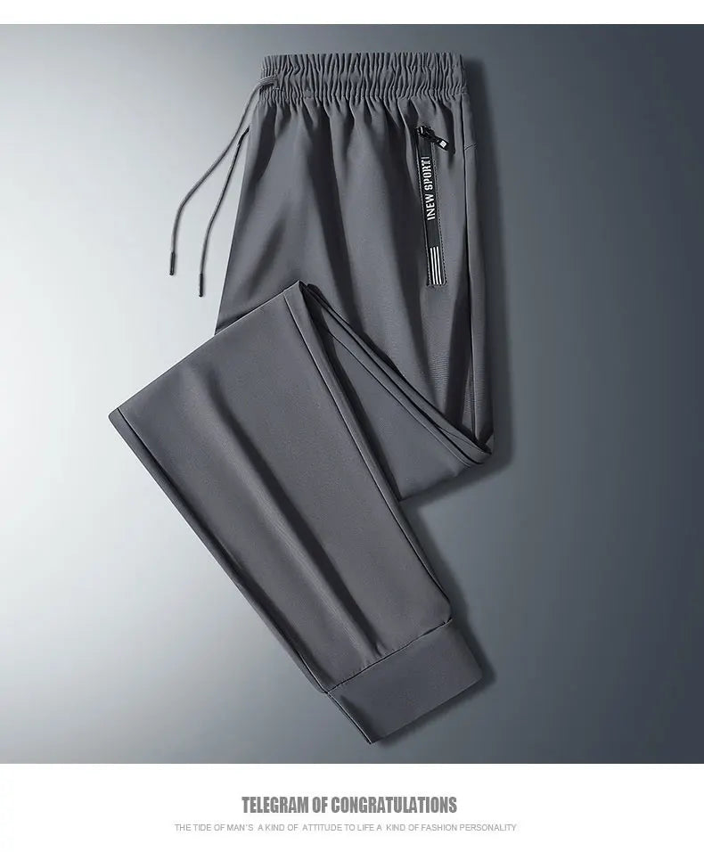 Men’s Quick-Dry Running Pants with Zipper Pockets