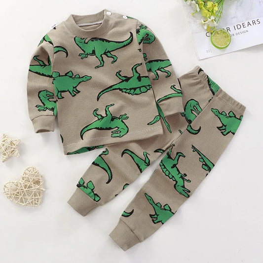 Cartoon Tops & Pants Long Sleeve Pajama Set