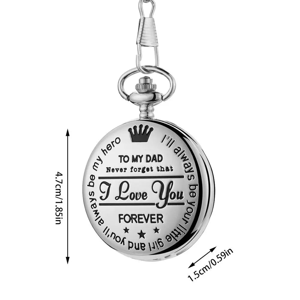 Pocket Watch with Chain Retro Engraving Numeral Watch