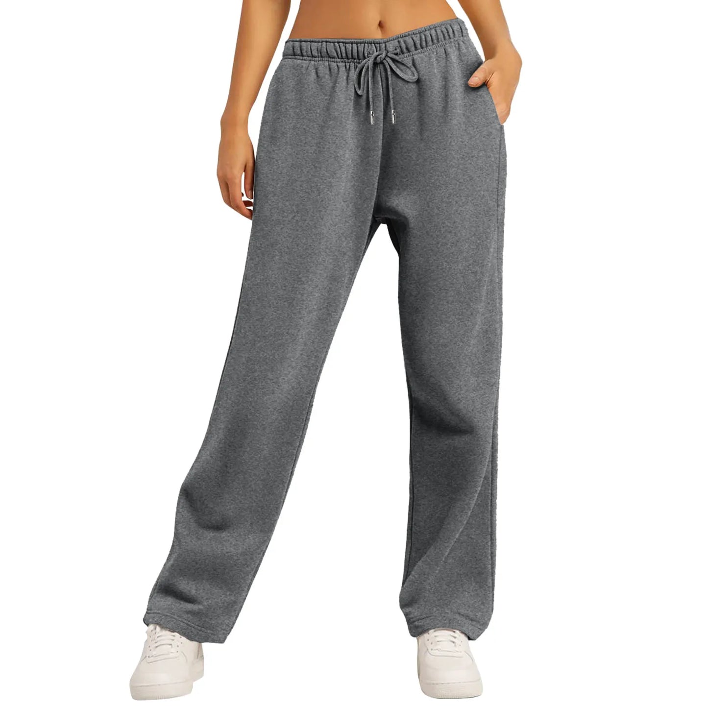 Drawstring Wide-Leg Sweatpants